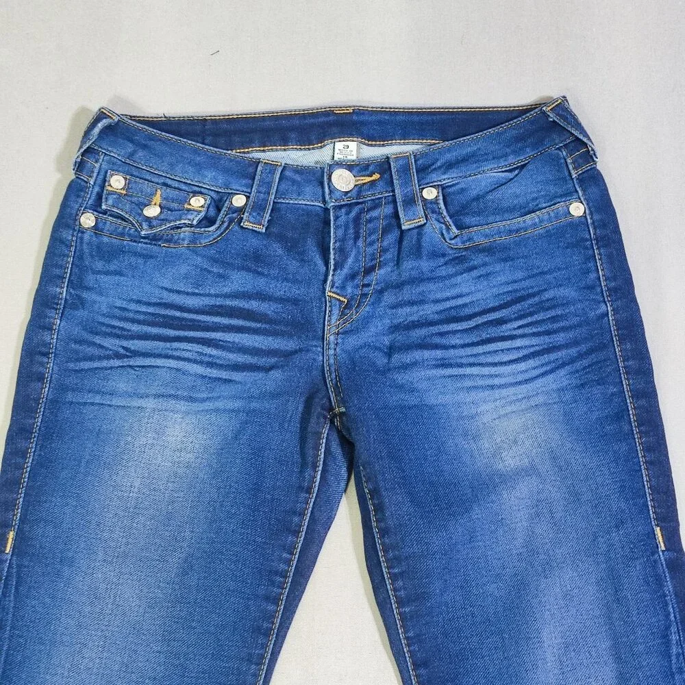 True Religion slim straight jeans women's size 29 dark wash ink blue colour - Picture 2 of 16
